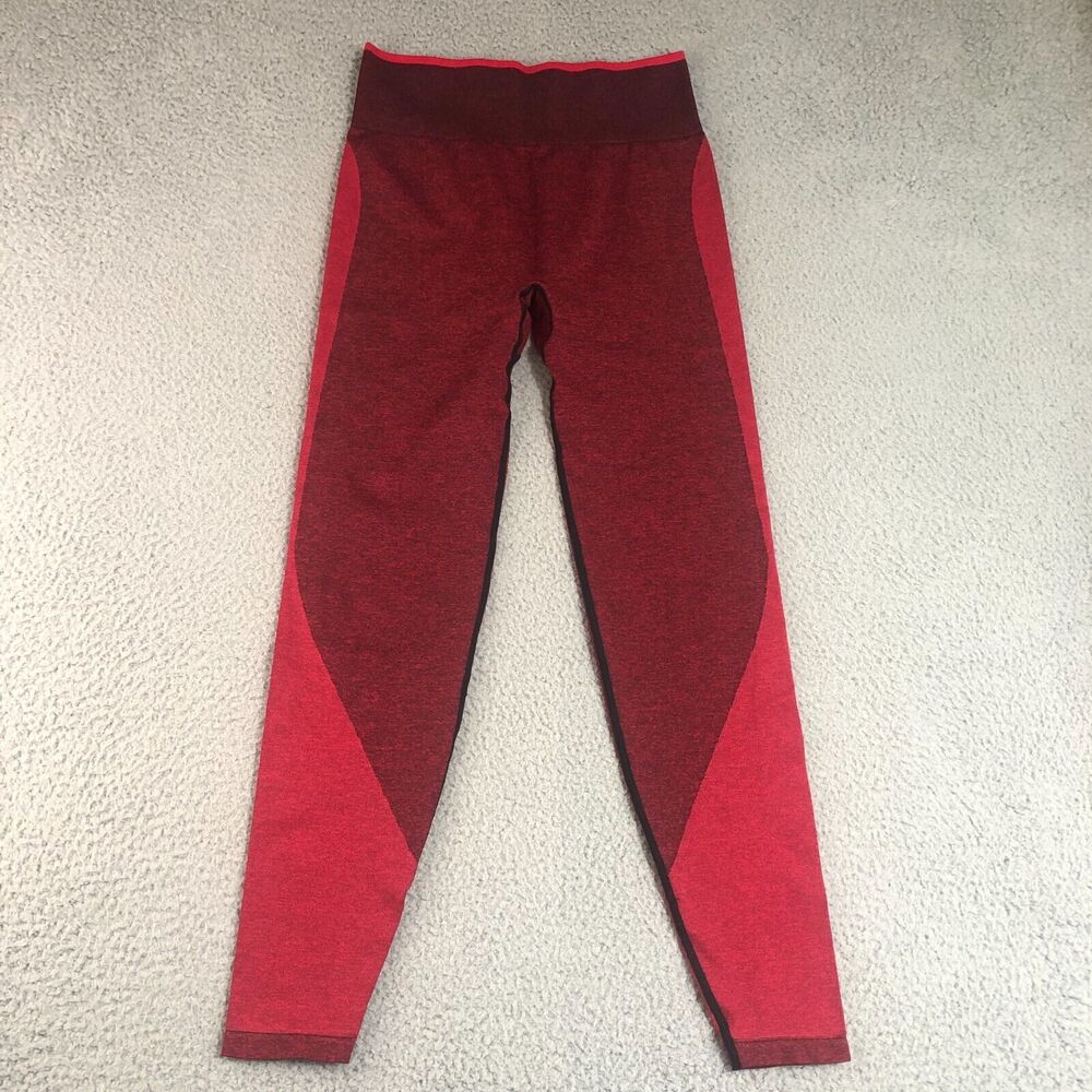 Victoria Secret PINK Leggings Women Medium‎ Red Joggers Pants Logo Yoga Workout